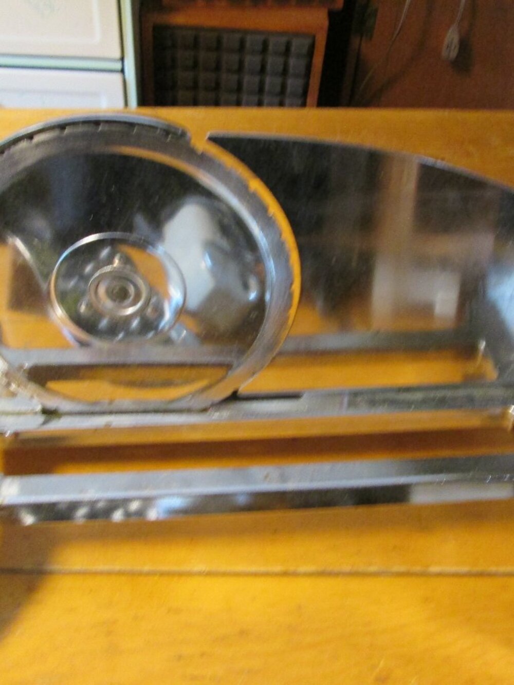 Vtg Rival chrome meat slicer chrome 7 1/4 serrated chrome blade in box MINT